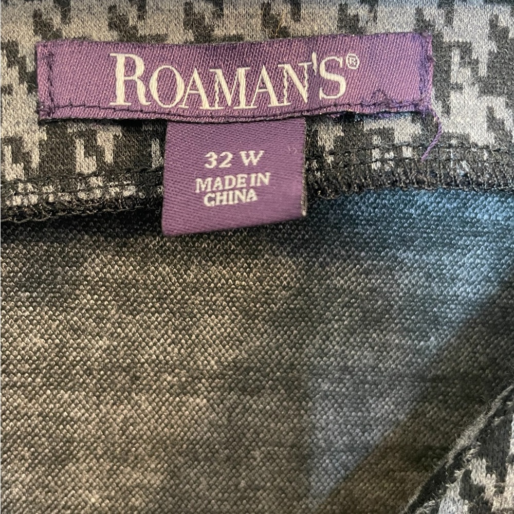 ROAMAN'S Black/Gray Houndstooth Checked V-Neck Sleeveless Sheath Dress - Sz 32W - Picture 8 of 13
